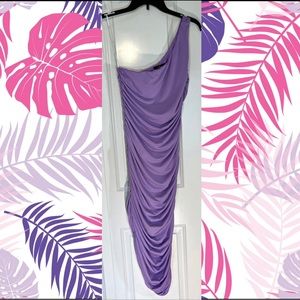 Purple one shoulder dress